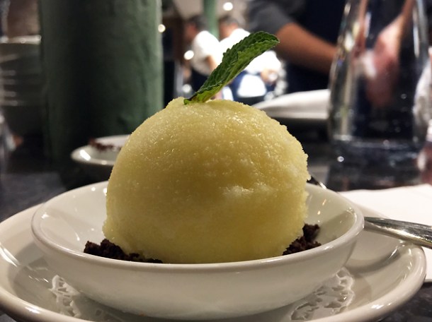 lemon sorbet at sabor