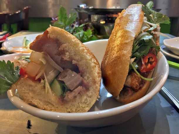 crispy pork belly banh mi at ms le's