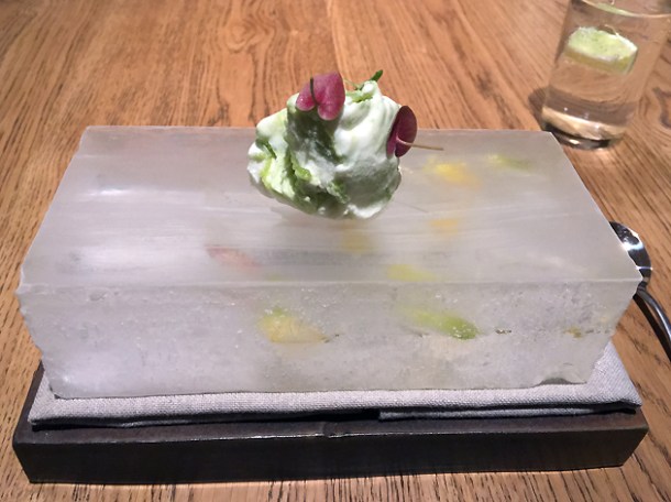 ice cream on a block of ice at hide above