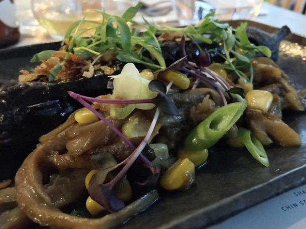 stuffed aubergine at lahpet shoreditch
