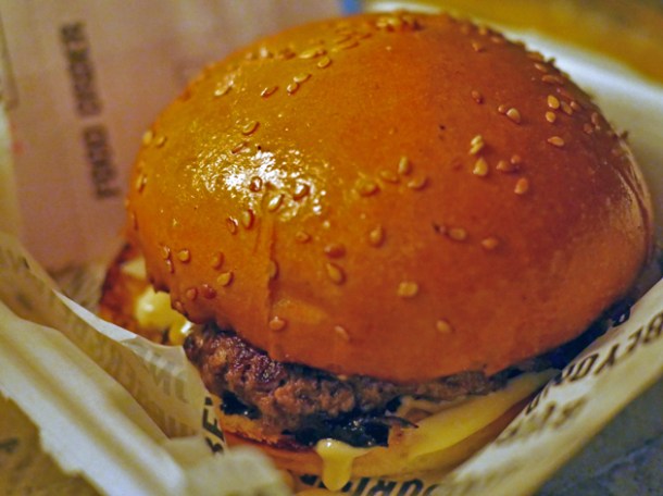 cheeseburger from burger and beyond at street feast woolwich public market