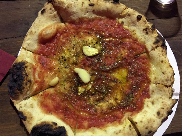 marinara pizza from rust bucket at street feast woolwich public market
