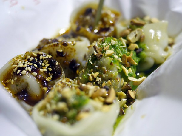 pork and chive dumplings and mushroom dumplings from yum bun yumplings