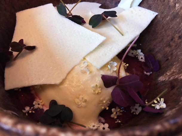 elderflower milk and rhubarb at bright