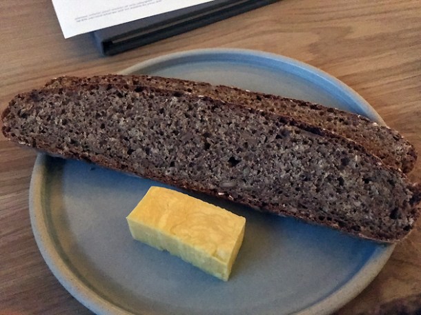 soda bread with butter at bright