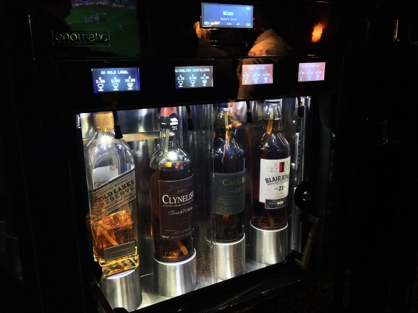 whiskey vending machine at brigadiers