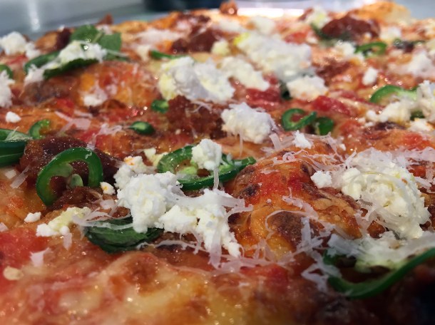 nduja and ricotta round pizza at temper covent garden