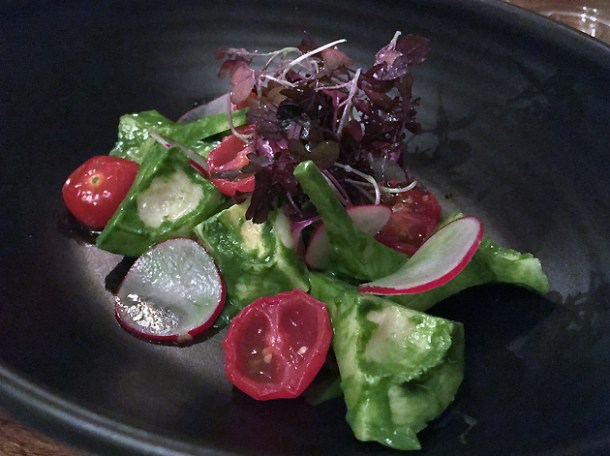 stem artichoke salad at henry's bath