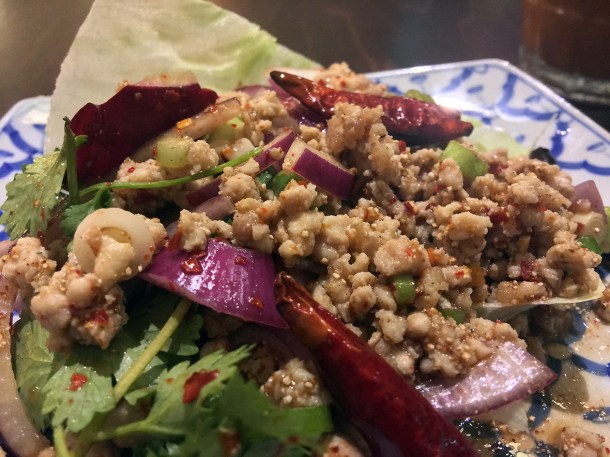 chicken larb mint salad at kin et deum