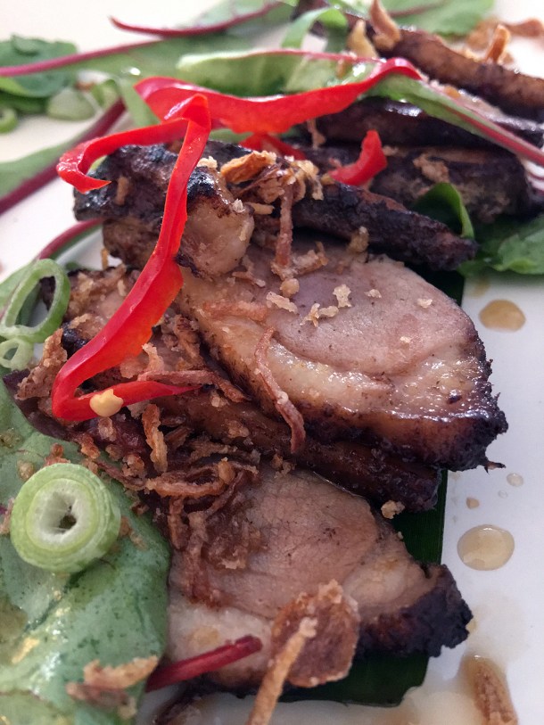 honey coriander duck at kin et deum