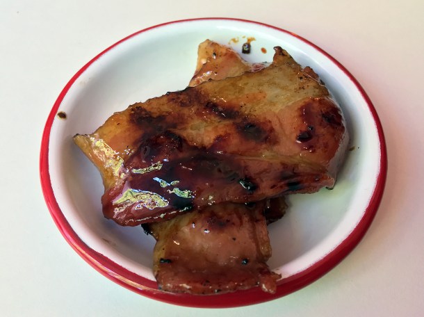 date-glazed bacon at bababoom islington