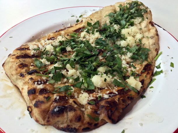 garlic flatbread at bababoom islington