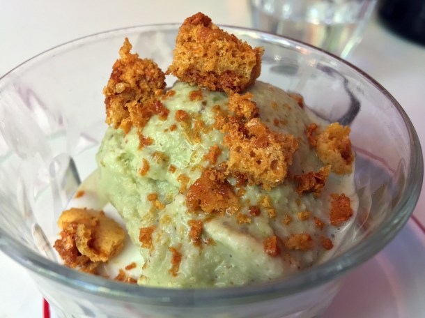 pistachio honeycomb ice cream sundae at bababoom islington