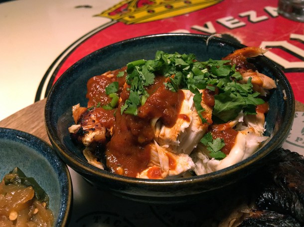 half roast chicken breast at plaza pastor