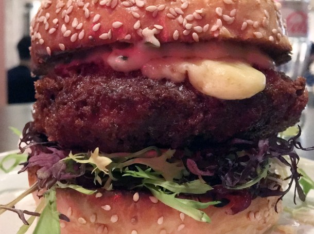 mushroom burger at burger and beyond