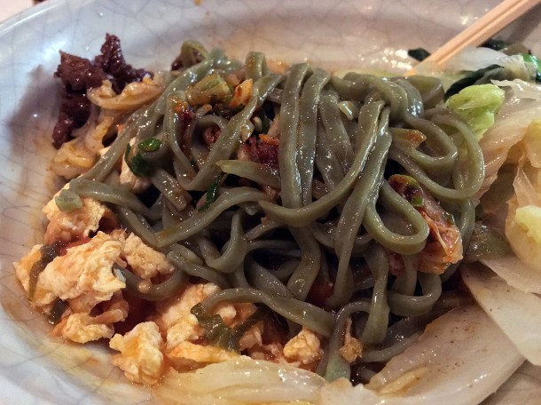 spinach noodles at Murger Han Mayfair