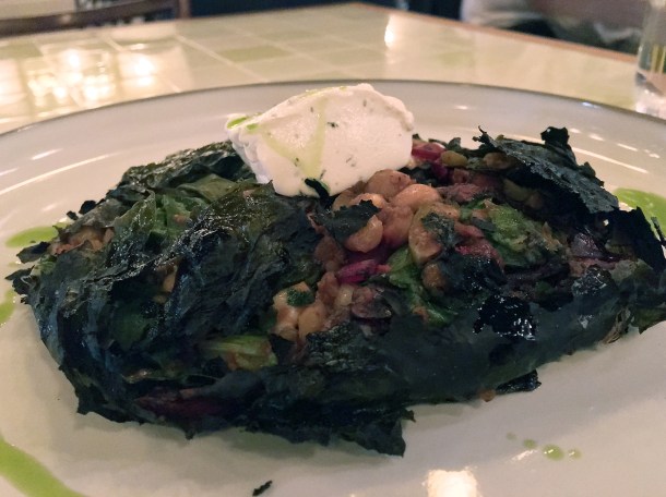 stuffed vine leaves with yoghurt at yeni
