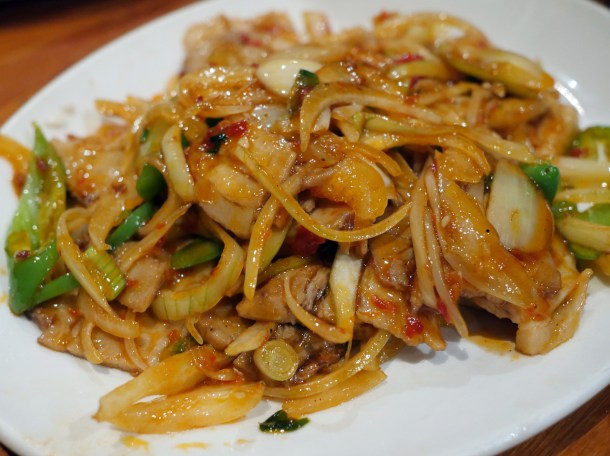 illustrative photo of the double cooked pork at Silk Road Camberwell