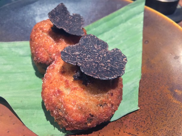 copyrighted photo of the mushroom croquettes at Barullo London