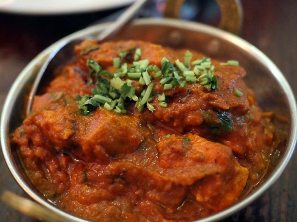 illustrative photo of the AQ extra hot chicken curry at African Queen