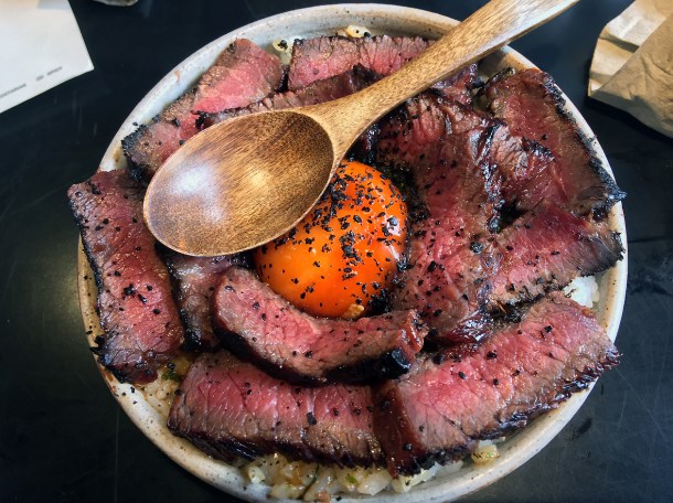 illustrative photo of the beef, egg and rice at Bao Borough