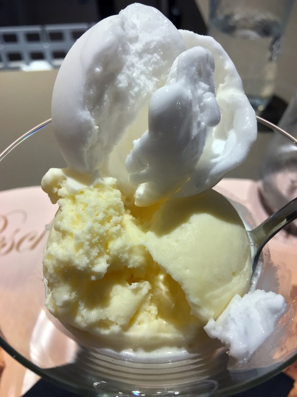 illustrative photo of the lemon sorbet and vanilla gelato at Pescheria Assunta