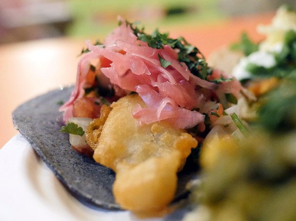illustrative photo of the baja fish taco from Pastorcito at Mercato Metropolitano Southwark