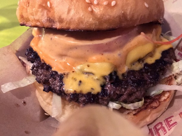 illustrative photo of the burger from from Prairie Fire at Mercato Metropolitano
