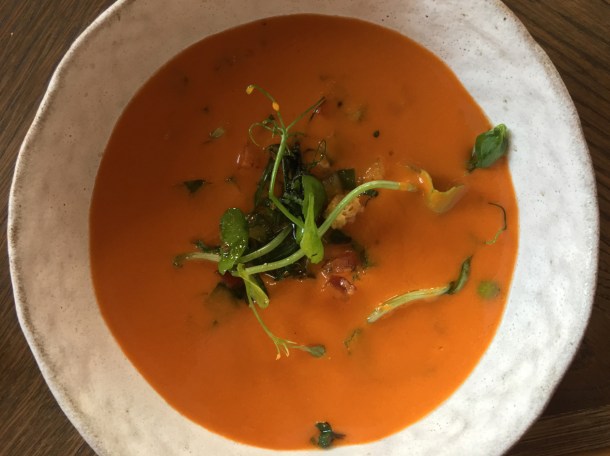 illustrative photo of the gazpacho at Wild Honey St James