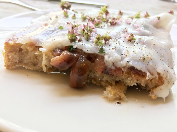 illustrative photo of the lardo and anchovies on toast at Flor