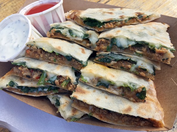 illustrative photo of the minced meat house special gozleme from Turkish Garden at Mercato Metropolitano