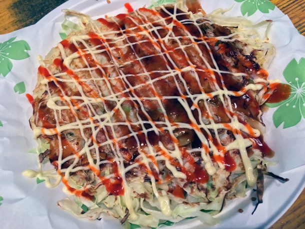 illustrative photo of the spicy okonomiyaki from Maido at Mercato Metropolitano Southwark