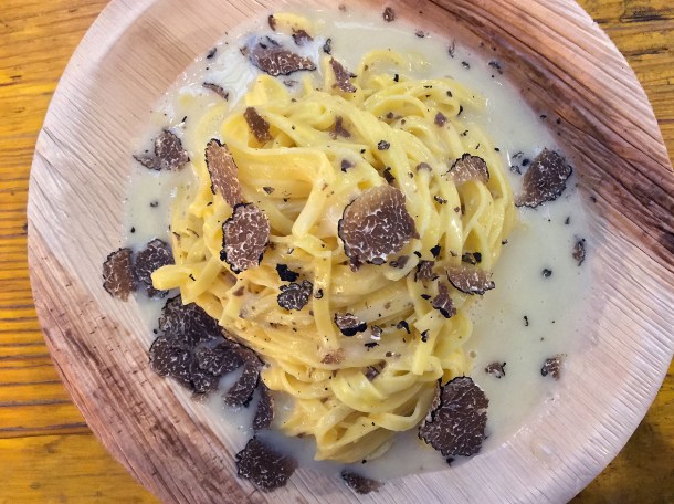 illustrative photo of the tajarin al tartufo from La Trattoria del Mercato at Mercato Metropolitano