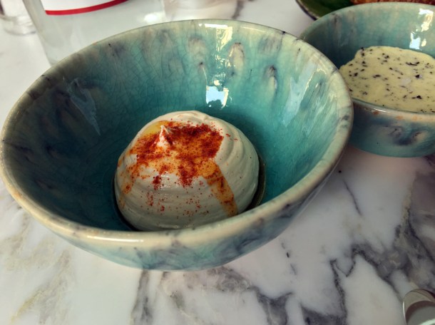 illustrative photo of the whipped roe and seaweed butter at Siren at The Goring Hotel