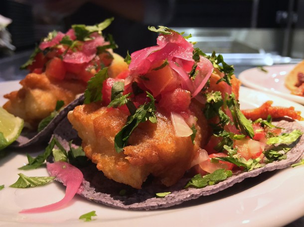 illustrative photo of the Baja fish tacos from Pastorcito at Arcade Food Theatre Centre Point