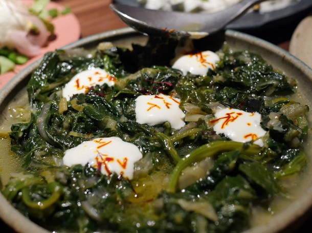 illustrative photo of the chard and wild spinach at Nutshell Covent Garden