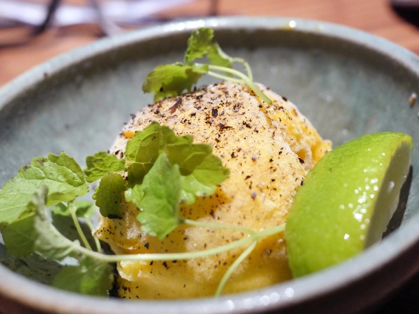 illustrative photo of the mango sorbet with lime at Nutshell Covent Garden