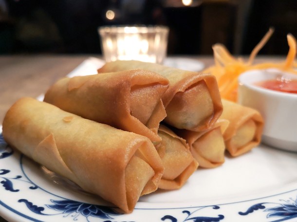 illustrative photo of the vegetarian spring rolls at Mc and Sons