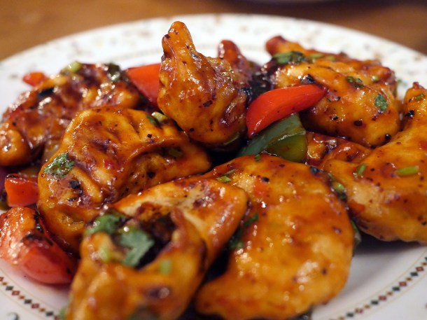 illustrative photo of the chilli fried vegetarian momos at Danfe