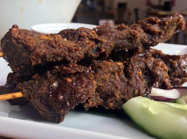 illustrative photo of the lamb satay at Wau Newbury