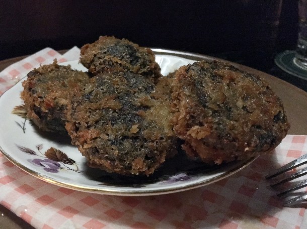 illustrative photo of the deep fried black pudding from Eat Like A Girl at Homeboy