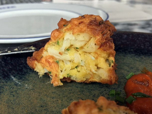illustrative photo of a sliced salt cod fritter at Bar Douro