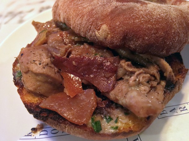 illustrative photo of the suckling pig sandwich special at Bar Douro