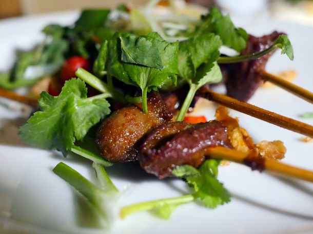 illustrative photo of the duck heart skewers at Bong Bong's Manila Kanteen