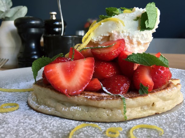 illustrative photo of the strawberry pancakes at Where The Pancakes Are