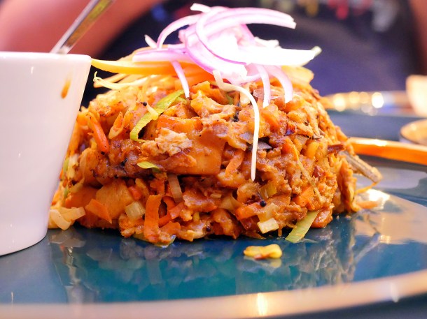 illustrative photo of the paneer and aubergine kotthu roti at Colombo Kitchen
