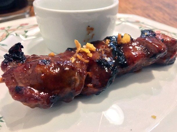 illustrative photo of the pork skewer at Sarap