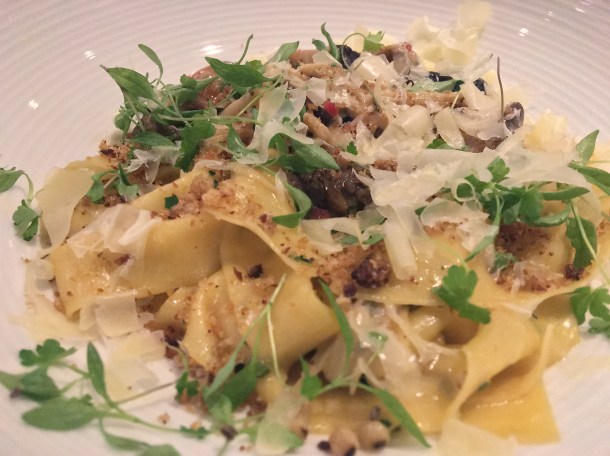 illustrative photo of the pappardelle with mushrooms and chilli at Lupins