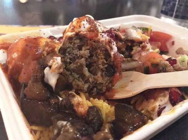 illustrative photo of the aubergine kofta from Nik's Kitchen at Vinegar Yard