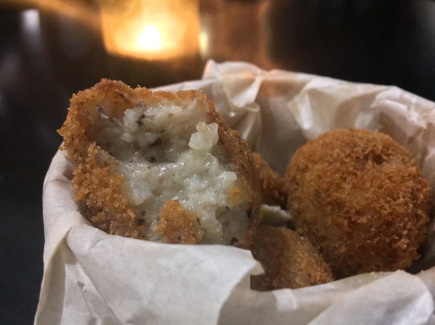 illustrative photo of the truffle mushroom arancini from Sugo at Vinegar Yard